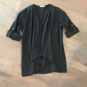 Standard James Perse Draped Open Front Shirt